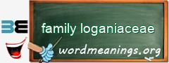 WordMeaning blackboard for family loganiaceae